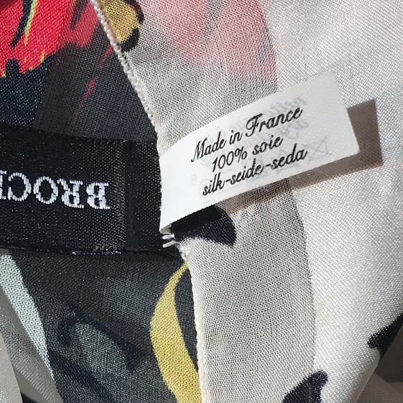Made in France Soieries Pure Silk Scarf. OS - Picture 5 of 6